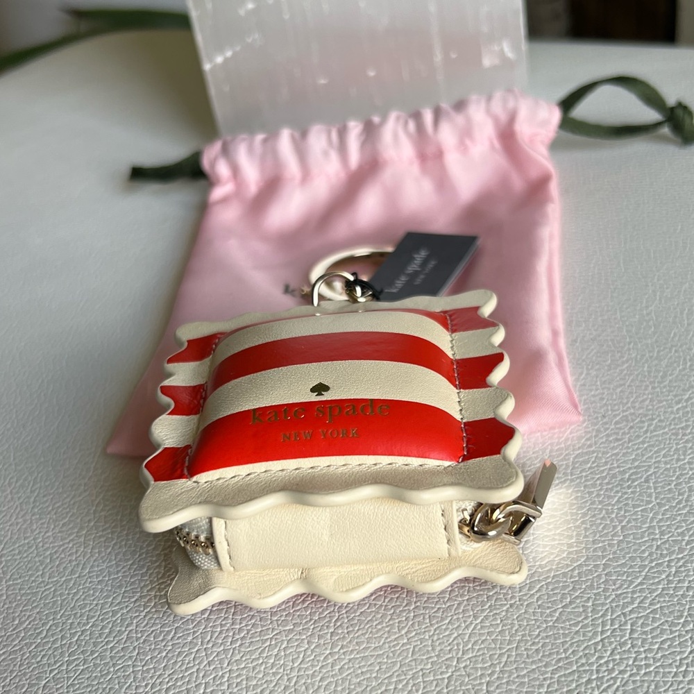 Kate Spade Red and White Striped Coin Purse NEW!! - Picture 6 of 9